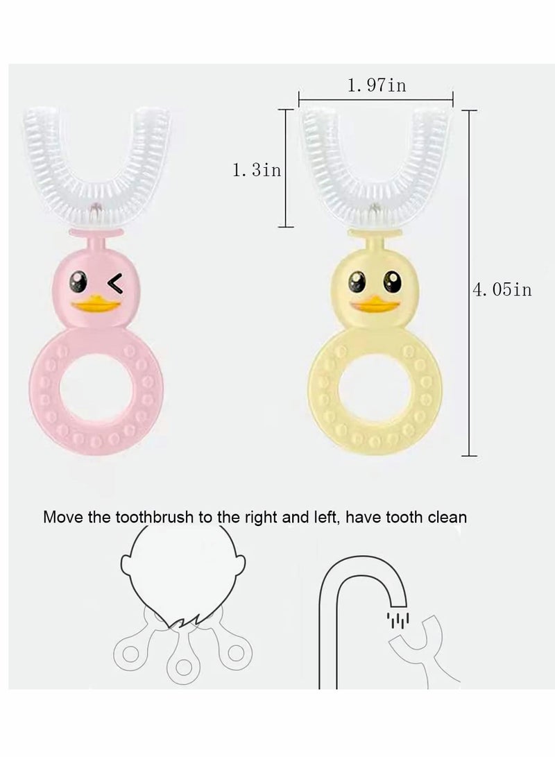 Children's U-Shaped Toothbrush Toddler with Soft Silicone Brush 360° Oral Teeth Cleaning Design for Toddlers Kids 2-6 Years 2 Pack - Image 5